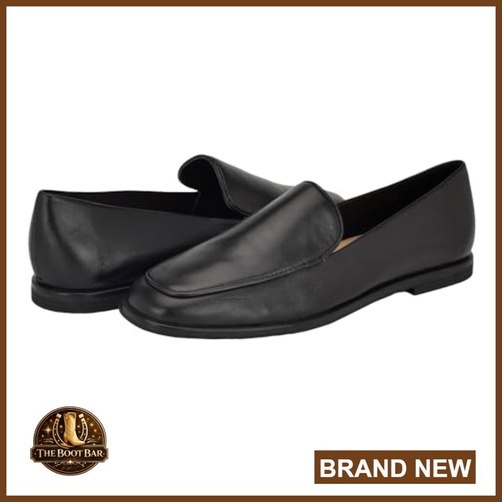 Leather Loafers Slip-On Square Toe Flat Heel Walking Shoes - Picture 6 of 6